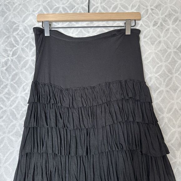 Chelsea &Theodore 2-in-1 Ruffle Dress Skirt Large Black Tier Boho Whimsigoth Emo - Picture 2 of 10
